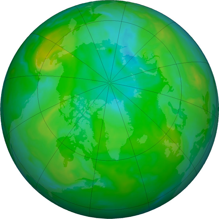 Arctic ozone map for 25 July 2022